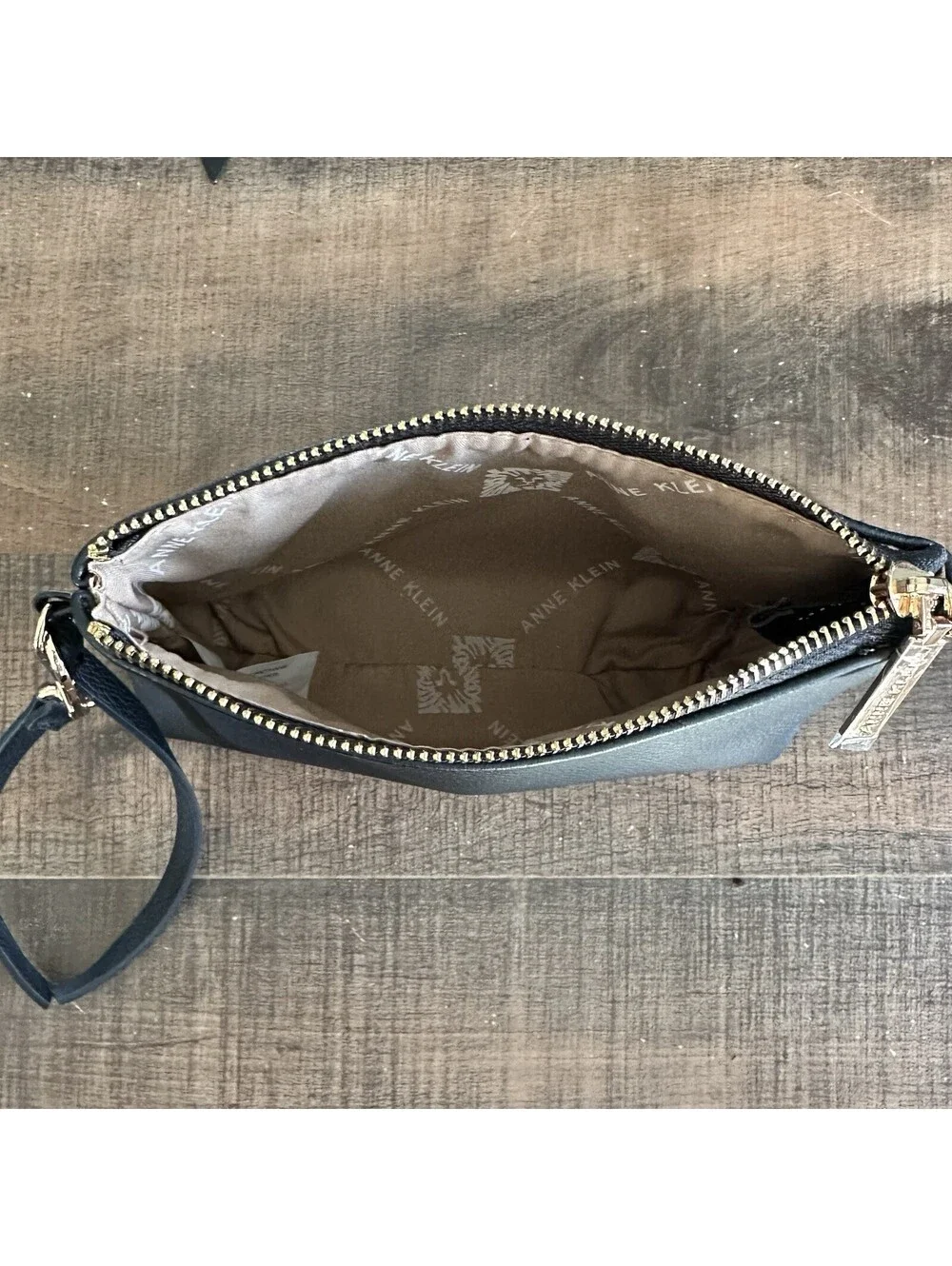 Anne Klein Black Wristlet and Glasses Case Set